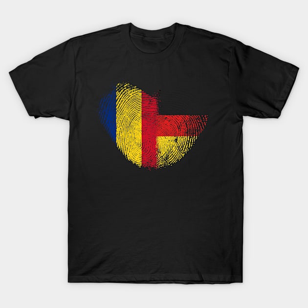 Romania Fingerprint for Proud German Romanians T-Shirt by c1337s